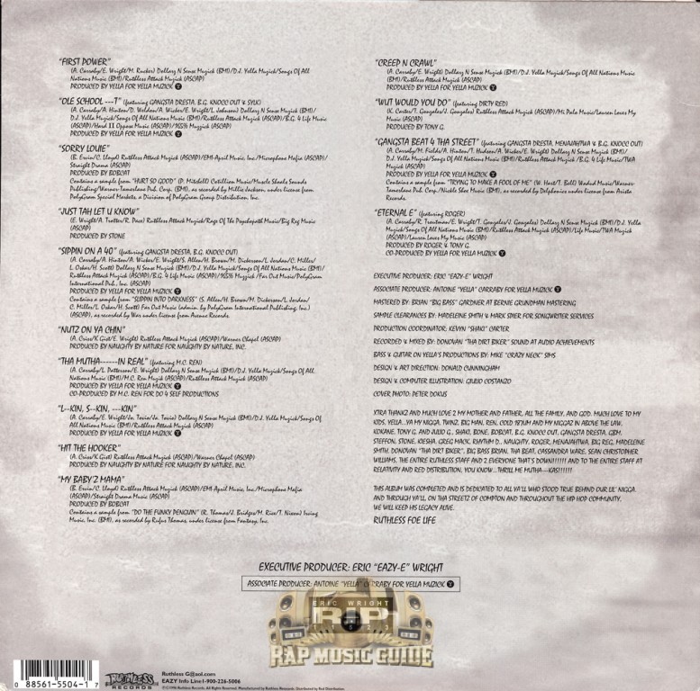 EazyE Str8 Off Tha Streetz Of Muthaphukkin Compton Record Rap